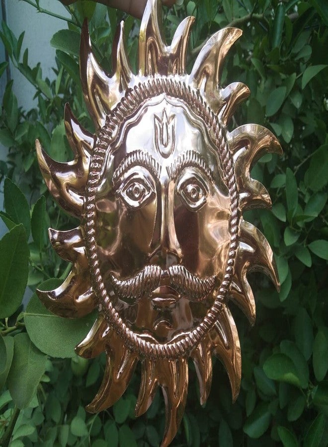 SOLINO Metal Vastu Sun Mask Wall Hanging Decorative Showpiece Sun Face Surya Face mukh Murti Idol Statue Sculpture Wall Hanging for Door Home Decor - Image 5